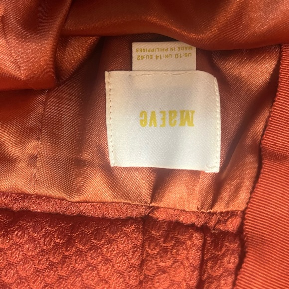 Anthropologie Maeve Maira rust orange blue floral skirt 10 circle - Picture 2 of 3